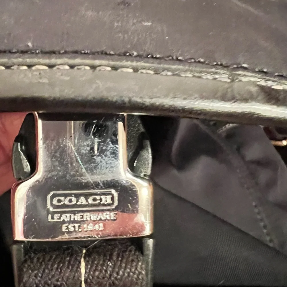 Coach Black Leather and Nylon Vintage Messenger - Briefcase Shoulder Bag - Picture 7 of 15